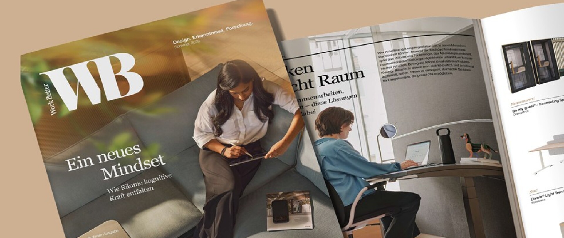 Work Better Magazin von Steelcase Sommer 2026: Büroräume für Menschen und Ki gestalten